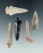 Set of 5 Columbia River Arrowheads, largest is 1 11/16