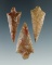 Set of 3 Rabbit Island Arrowheads found near the Lower Columbia River. Largest is 1 5/8