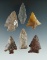 Set of 6 Assorted Columbia River Arrowheads, includes Sauvies Island shoulder notched