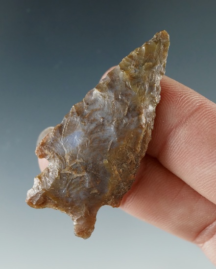 1 3/4" Stemmed Point made from Agate, found near the Columbia River.