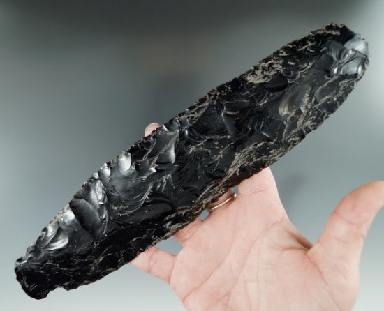 Large 9 1/4" Unfinished Obsidian Wealth Blade found in the Great Basin, Oregon.