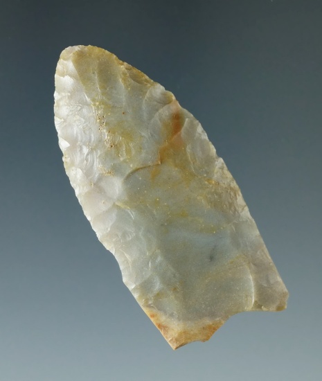 2 3/16" Paleo Fluted Clovis made from beautiful material found in Ottawa, Putnam Co., Ohio.