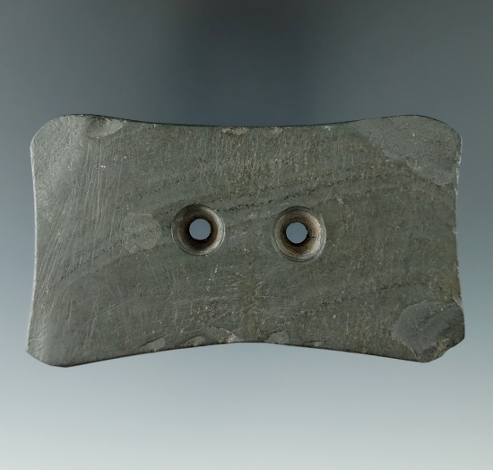 3 3/4" Banded Slate Adena Quadraconcave found in Adams Co., Ohio