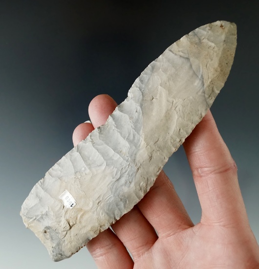 Exceptional flaking! 5 1/2" curved Knife found in Montgomery Co., Ohio. Ex. Kley, Elleman.