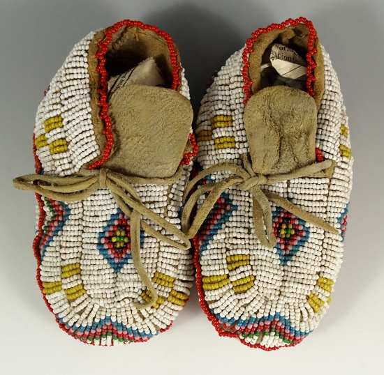 Pair of nicely beaded children's Moccasins.