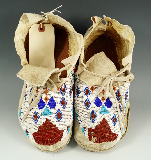 Pair of Circa 1950's beaded Moccasins.