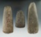 Set of three Hardstone Celts found in NY, largest is 5 3/8