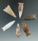 Set of six arrowheads made from beautiful material found in Moab, Utah.