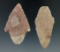 Pair of Dixon points from the Illinois/Missouri area, largest is 2 3/8