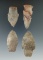 Set of four assorted arrowheads on the Michigan, largest is 2 3/8