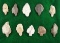 10 middle Paleolithic stemmed artifacts - plateau of Thebes, Egypt. Circa 120,000-45,000 BC.