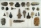 Group of assorted Flint tools from various locations including drills, scrapers and perforators.