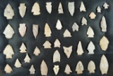 Approximately 40 assorted arrowheads found in the 1950s in Meigs and Hamilton County, TN.