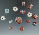 Group of 14 Venetian style trade beads from the late 17th /early 18th centuries.