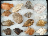Group of assorted Old World Neolithic Flint artifacts. Largest is 2 1/4