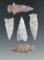 Set of five well patinated arrowheads found in Utah, largest is 2