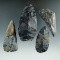 Set of four Coshocton Flint Blades found in Ohio, largest is 3 5/8