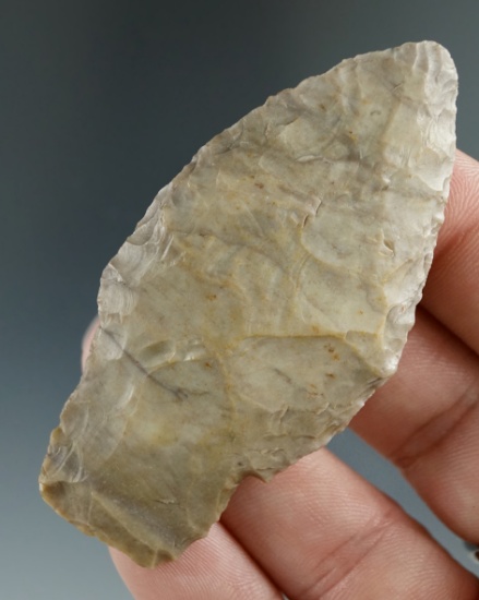 3 5/8" Paleo Lanceolate - Upper Mercer Flint found in Coshocton Co., Ohio by Jack Hooks.