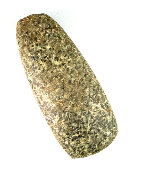 6" long nicely polished Celt made from attractive speckled hardstone found in Allen Co.,  Ohio.