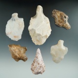 Set of six unique middle Paleolithic stemmed artifacts found on the plateau of Thebes, Egypt.