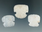 Ex. Museum! Set of three well flaked Sidenotch scrapers found in New Mexico, largest is 1 1/16