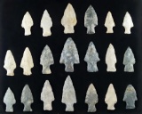 Group of 20 assorted of Ohio arrowheads, largest is 2 3/4