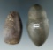 Pair of Hematite Plummets found in Ohio, one is grooved. Largest is 2 3/8