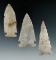 Set of three Archaic Knives made from Flint Ridge Flint found in Ohio. Largest is 3
