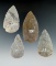 Set of four Adena Blades found in Ohio made from Flint Ridge Flint. Largest is 3 1/8
