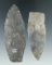 Pair of Paleo Stemmed Lanceolates found in Ohio, largest is 4 3/4