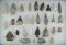 30 Assorted types and materials of Flint Artifacts.  Largest is 2 1/8
