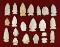 Group of 21 assorted points from various locations.  Largest is 2 5/8