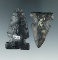 Pair of Coshocton Flint Archaic Sidenotch points found in Ohio. Largest is 2 7/16