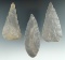 Set of three Adena Blades found in Ohio, largest is 4 1/4