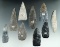 Set of nine Flint Knives found in Ohio, largest is 3 1/2