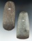 Pair of Hardstone Celts with excellent use polish to bits, both found in Ohio.  Largest is 5