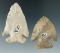 Pair of Archaic Thebes Bevels found in Ohio, largest is 2 5/16