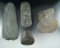 Set of 4 Slate Artifacts from Ohio.  Largest is a Banded Slate Celt 7 3/16