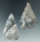 Pair of attractive Upper Mercer Flint Archaic Thebes Bevels found in Ohio, largest is 2 1/8