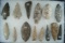 Group of 14 assorted artifacts found in Ohio and Indiana.  Largest is 3 3/4