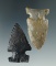 Pair of Coshocton Flint Archaic Sidenotch points found in Ohio, largest is 2