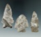 Set of three assorted Ohio points made from attractive material, largest is 2 5/8