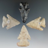 Set of four Archaic Thebes Bevels found in Ohio, largest is 2