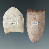 Pair of Paleo Dart points found in Ohio, largest is 1 3/4