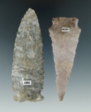 Pair of Flint Knives found in Ohio, largest is 3 11/16