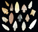 15 Various Flint Artifacts from many locations.  Largest is 3 1/8