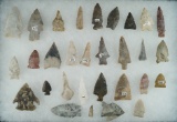 30 Assorted types and materials of Flint Artifacts.  Largest is 2 1/8