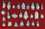 Group of 25 Coshocton Flint Artifacts.  Largest is 2 1/4
