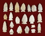 Group of 21 assorted points from various locations.  Largest is 2 5/8