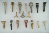 Group of 17 Flint Drills made from a variety of materials and found all over the United States.